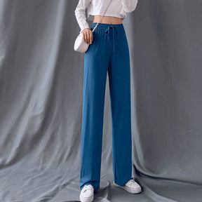 Calça de Seda Feminina - SilkPants Roupas (Calça Feminina 5) Dm Stores PP Azul 