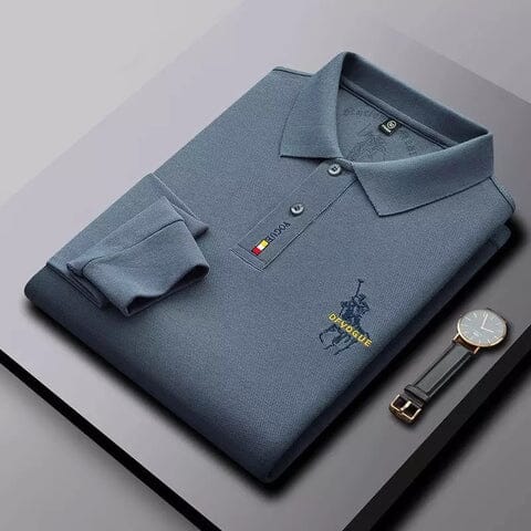 Camisa Comprida Polo Vogue Bordado Coreano Original - Brinde: Relógio Minimalista MASCULINO - ROUPAS - CAMISA 6 Dm Stores 
