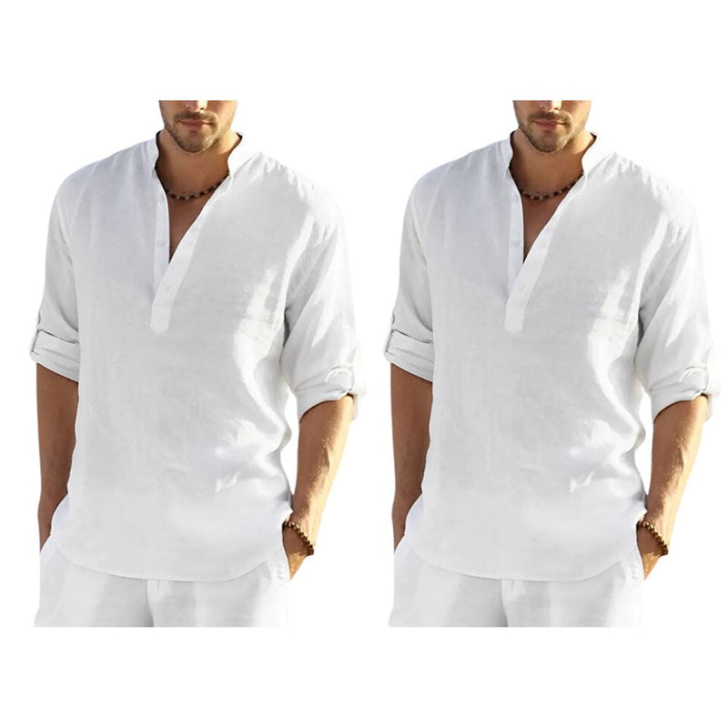 Camisa Masculina Bata Panamá [COMPRE 1 LEVE 2] Roupas (Camisa Masculina 2) Dm Stores P Branca/Branca 