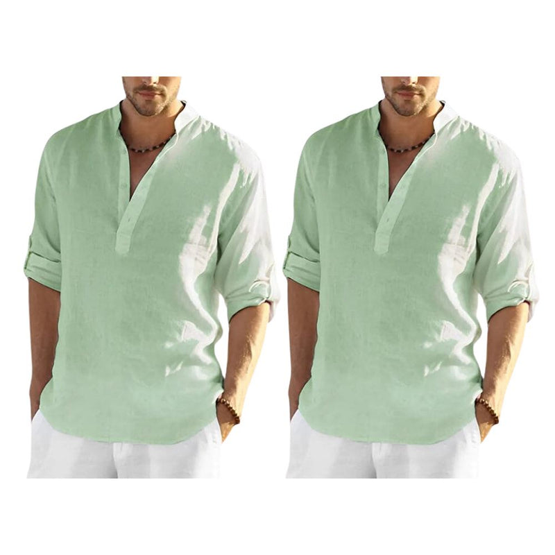 Camisa Masculina Bata Panamá [COMPRE 1 LEVE 2] Roupas (Camisa Masculina 2) Dm Stores P Verde/Verde 