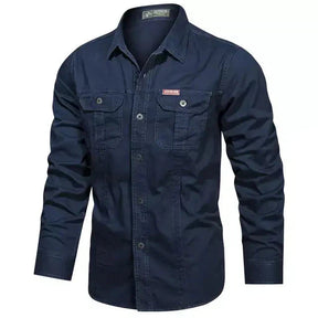 Camisa Masculina Manga Longa Militar Camisa Manga Longa Masculina Militar Sr Alpha Azul P 