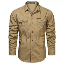 Camisa Masculina Manga Longa Militar Camisa Manga Longa Masculina Militar Sr Alpha Marrom P 