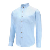 Camisa Social Masculina Gola Padre CAMISASOCICAL 001 Sr Alpha Azul P 