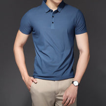 Camiseta Masculina Premium ComfortDry – Anti-Amassado, Anti-Odor e Ultra Confortável MASCULINO - ROUPAS - CAMISA COMFORTDRY Dm Stores Azul - Branco - Cinza P 