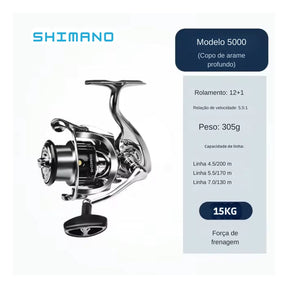 Carretilha Shimano Stella SW Roda Giratória em Metal + Brinde: Boné Shimano UNISSEX - PESCA - CARRETILHA 4 Dm Stores Modelo 5000 