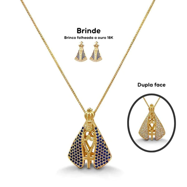 Colar Nossa Senhora Aparecida - Dupla Face Joias & Acessórios (Colar 3) Dm Stores 