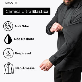 Compre 1 Leve 2 | Camisa Social Ultra Confort Anti amassados + Relogio de Brinde 131 A minha loja 