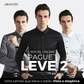 Compre 1 Leve 2 | Camisa Social Ultra Confort Anti amassados + Relogio de Brinde 131 A minha loja 