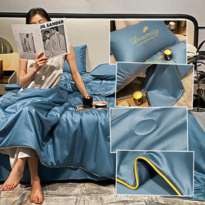 Conjunto de Cama de Seda Gelada Para o Verão [Compre 1 Leve 2] UNISSEX - CASA - CAMA, MESA & BANHO - CONJUNTO DE CAMA Dm Stores 