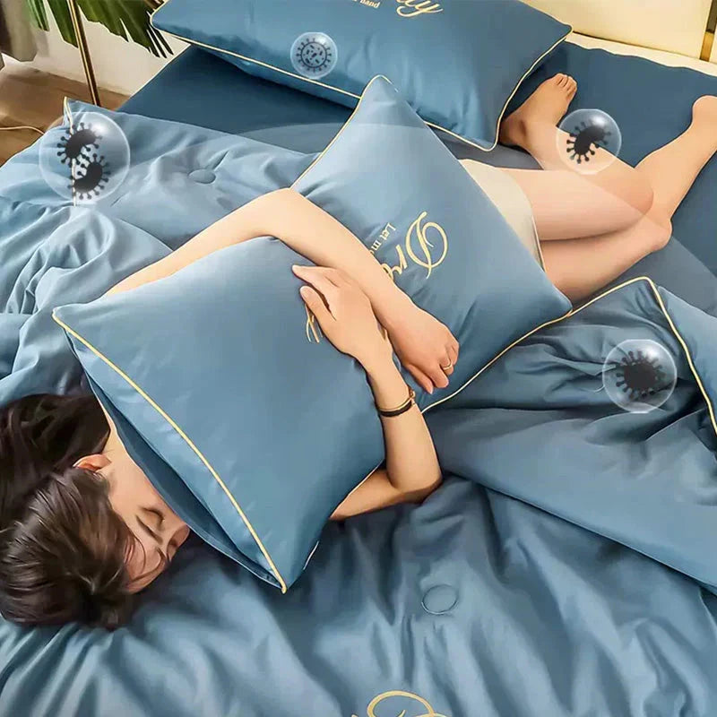 Conjunto de Cama de Seda Gelada Para o Verão [Compre 1 Leve 2] UNISSEX - CASA - CAMA, MESA & BANHO - CONJUNTO DE CAMA Dm Stores 