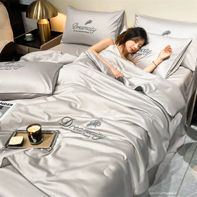 Conjunto de Cama de Seda Gelada Para o Verão [Compre 1 Leve 2] UNISSEX - CASA - CAMA, MESA & BANHO - CONJUNTO DE CAMA Dm Stores 