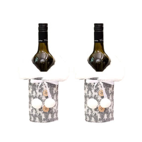 Encantos de Natal - Roupa Festiva para Garrafa de Vinho [Compre 1 Leve 2] UNISSEX - DECORAÇAO - CAPA DE VINHO NATALINO 1 Dm Stores Branco/Branco 