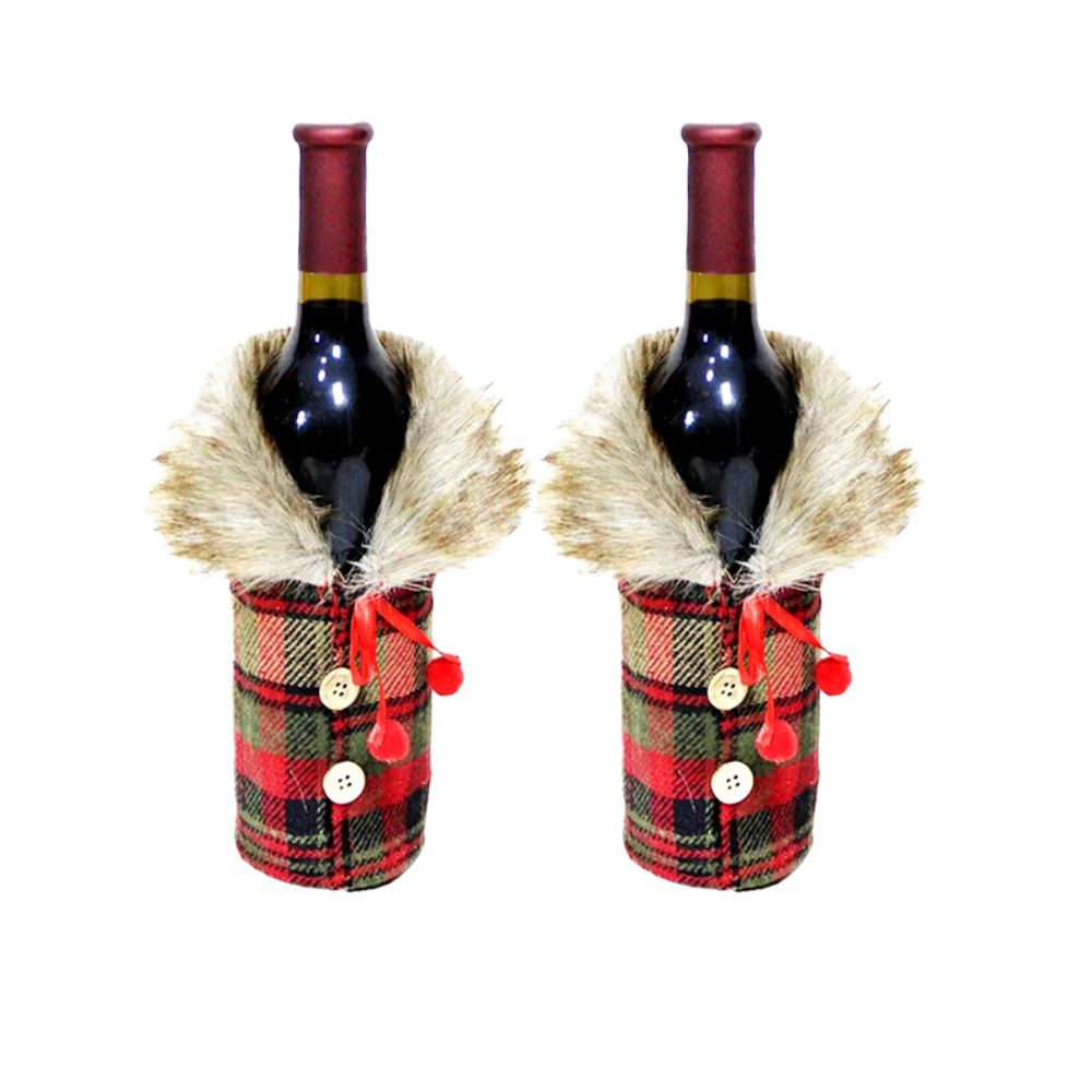 Encantos de Natal - Roupa Festiva para Garrafa de Vinho [Compre 1 Leve 2] UNISSEX - DECORAÇAO - CAPA DE VINHO NATALINO 1 Dm Stores Colorido/Colorido 