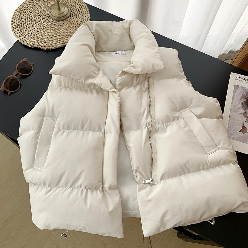 Colete Feminino Elegante com Gola Alta Acolchoado - (Promoção de Inverno 2026)