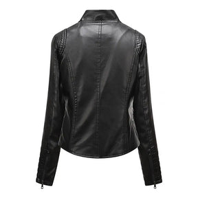 Jaqueta Feminina Slim com Gola Alta Estilo Biker - (Promoção de Inverno 2026)