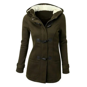 Casaco Feminino Básico com Capuz e Zíper - Sobretudo Casual para Outono/Inverno - (Promoção de Inverno 2026)
