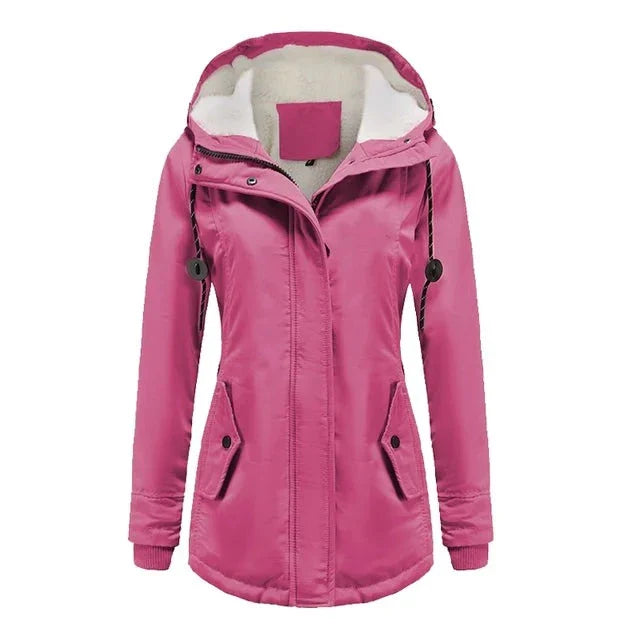 Jaqueta Parka Feminina Forrada com Lã para Inverno Glacier