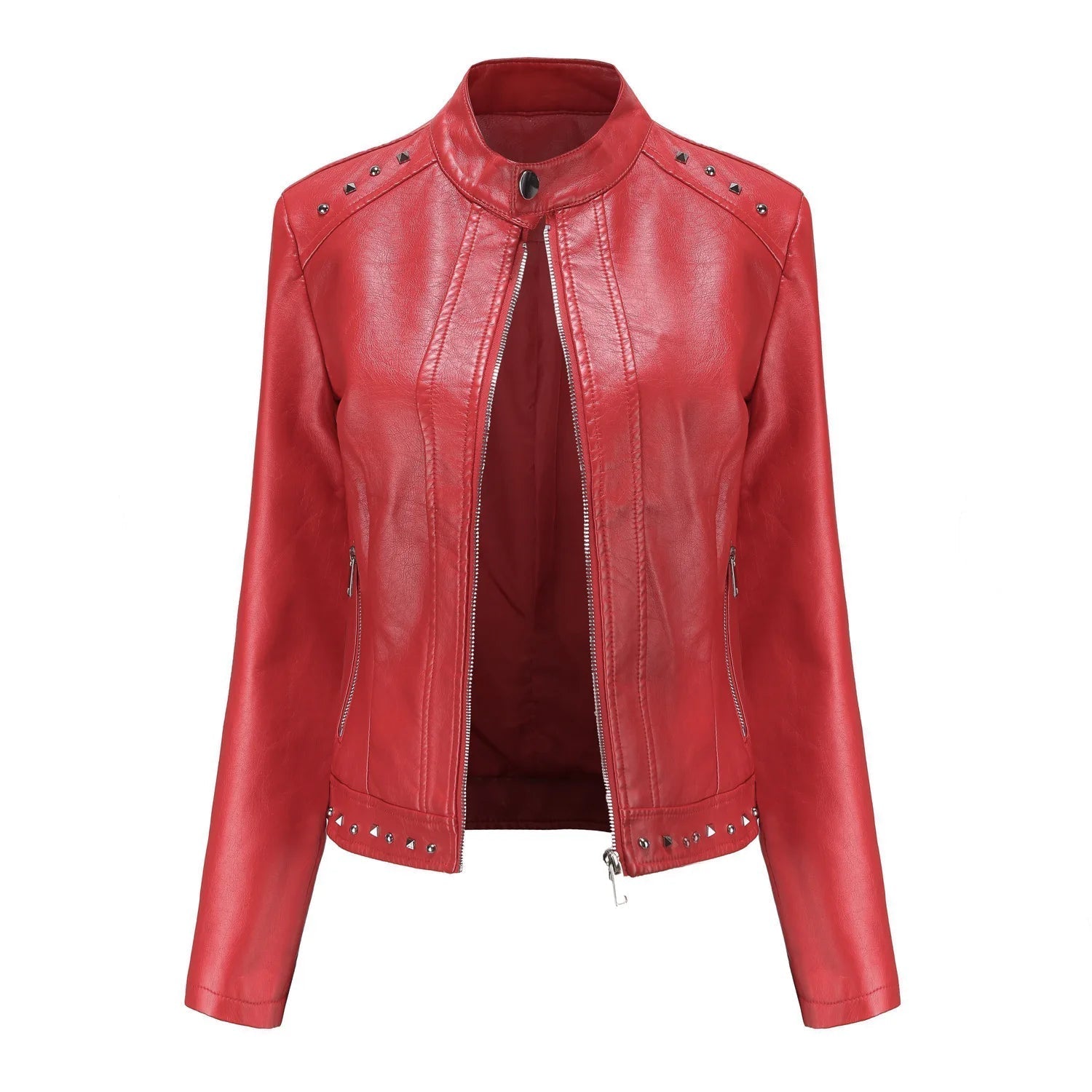 Jaqueta Feminina Estilo Punk Rock com Gola Alta - (Promoção de Inverno 2026)