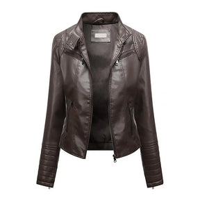 Jaqueta Feminina Slim com Gola Alta Estilo Biker - (Promoção de Inverno 2026)