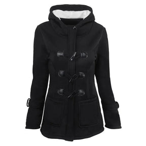 Casaco Feminino Básico com Capuz e Zíper - Sobretudo Casual para Outono/Inverno - (Promoção de Inverno 2026)