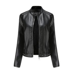 Jaqueta Feminina Estilo Punk Rock com Gola Alta - (Promoção de Inverno 2026)
