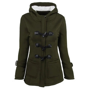Casaco Feminino Básico com Capuz e Zíper - Sobretudo Casual para Outono/Inverno - (Promoção de Inverno 2026)