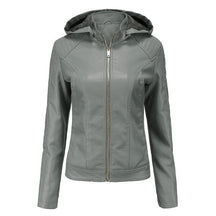 Jaqueta Clássica Forrada de Couro com Capuz - Frete Grátis FEMININO - VESTUÁRIO - JAQUETA DE COURO 2 Dm Stores Cinza P 