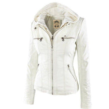Jaqueta de Couro com Capuz - Frete Grátis FEMININO - VESTUÁRIO - JAQUETA COURO Dm Stores Branco P 