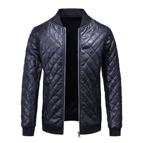 Jaqueta de Couro Masculina Race G1 - JAQUETA03 Sr Alpha Azul P 
