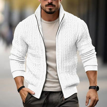 Jaqueta de Malha Grossa Masculina com Gola Alta – O seu novo Clássico para o Frio MASCULINO - JAQUETA - GOLA ALTA Dm Stores Branco M 