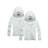 Jaqueta Esportiva Ultrafina com Proteção UV e Capuz [Pague 1 e Leve 2] UNISSEX - ROUPAS - JAQUETA 1 Dm Stores Branco/Branco 