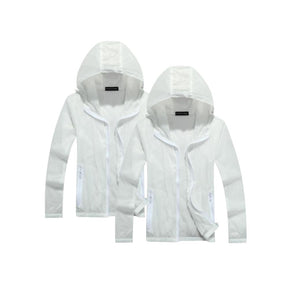 Jaqueta Esportiva Ultrafina com Proteção UV e Capuz [Pague 1 e Leve 2] UNISSEX - ROUPAS - JAQUETA 1 Dm Stores Branco/Branco 