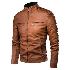 Jaqueta Masculina Couro Italiana ROUPACOURO003 G2 Sr Alpha Caramelo PP 