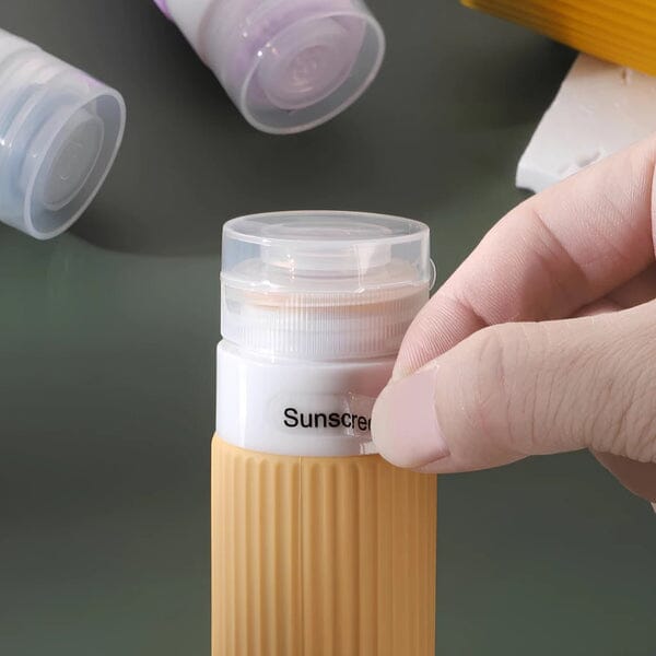 Kit 4 Frascos de Silicone Para Viagem | Anti-Vazamento UNISSEX - VIAGEM - KIT BANHO Dm Stores 