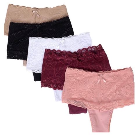 Kit Calcinha Cinta Modeladora Rendada - 5 unidades FEMININO - SAÚDE E BELEZA - CINTA MODELADORA 3 Dm Stores P (36-38) 