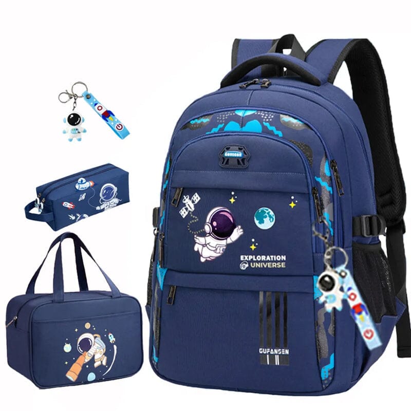 Kit Mochila Escolar Astronauta Ortopédica com Lancheira e Estojo Infantil (Kit Escolar 3) Dm Stores 