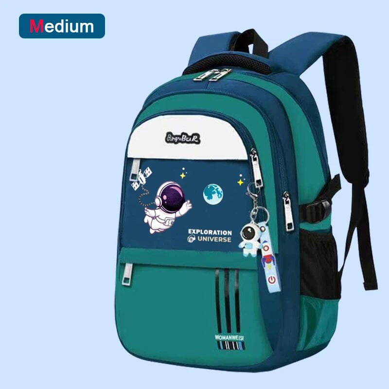 Kit Mochila Escolar Astronauta Ortopédica com Lancheira e Estojo Infantil (Kit Escolar 3) Dm Stores M Verde 