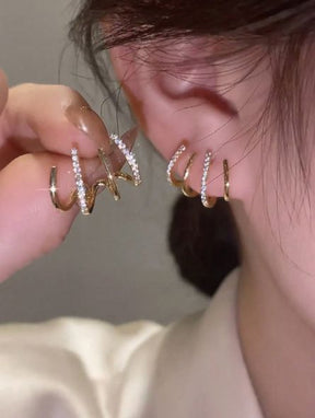 LANÇAMENTO | Brincos Quatro Pontas - Folheado a Ouro 18k + FRETE GRÁTIS FEMININO - ACESSORIOS - BRINCO 2 Dm Stores PRATA 925 