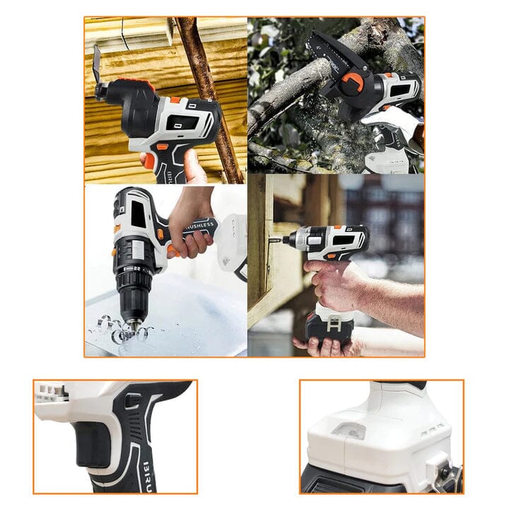 PowerMax Pro Kit 10 em 1 - Parafusadeira Furadeira Lixadeira Serra Martelete Elétrico Espatulas UNISSEX - FERRAMENTAS - PARAFUSADEIRA KIT 10 EM 1 Dm Stores 