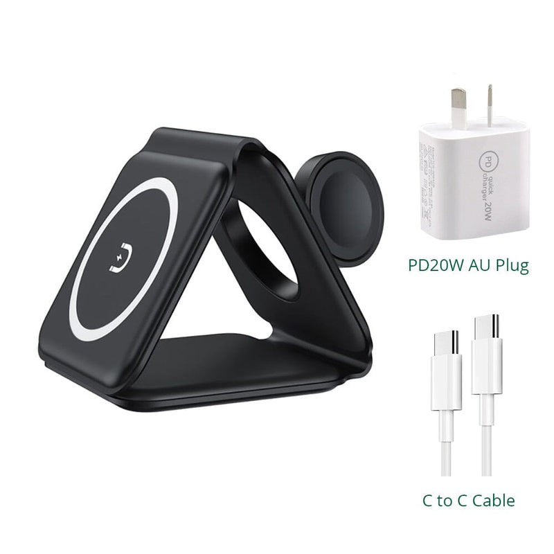 PowerSafe Go - Carregador 3 em 1 Acessório (Carregador 1) Dm Stores Apple Preto 