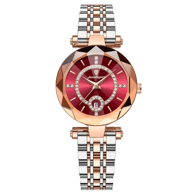 Relógio Euro Feminino Diamond Joias & Acessórios (Relógio 12) Dm Stores Vermelho Rubi 