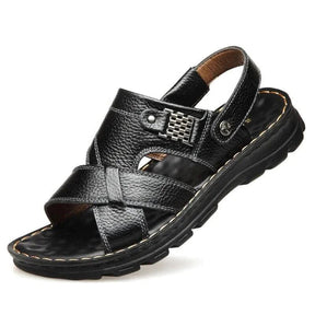 Sandália Ortopédica em Couro Legítimo Calçados (Sandália Masculina 6) Dm Stores 36 Preto 