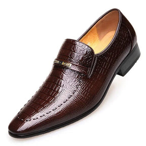 Sapato Social Crocodille - Bico Fino com Couro Texturizado MASCULINO - CALÇADOS - SAPATO 3 Dm Stores Conhaque 37 