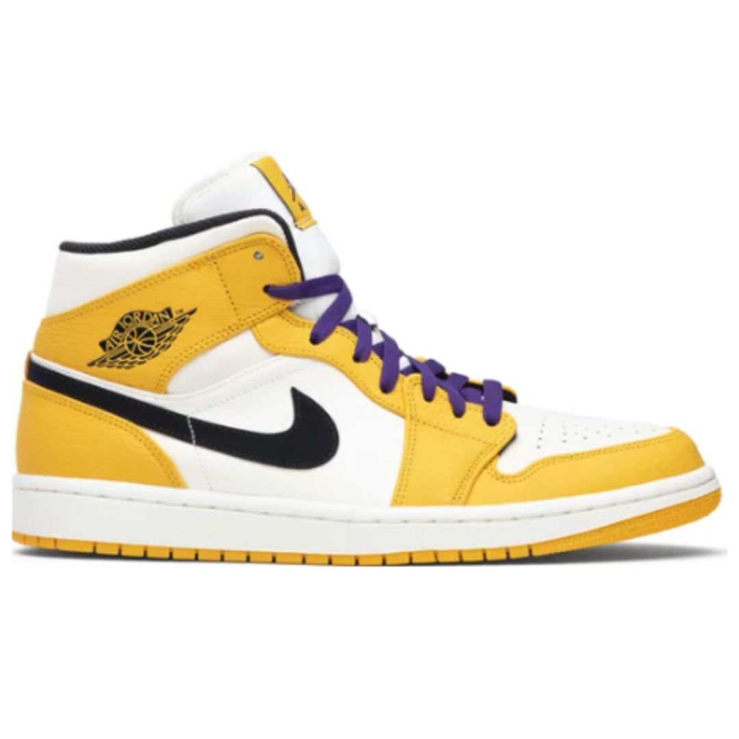 Tênis Air Jordan 1 Mid 'Lakers' Tênis Air Jordan 1 Mid 'Lakers' Dm Stores 