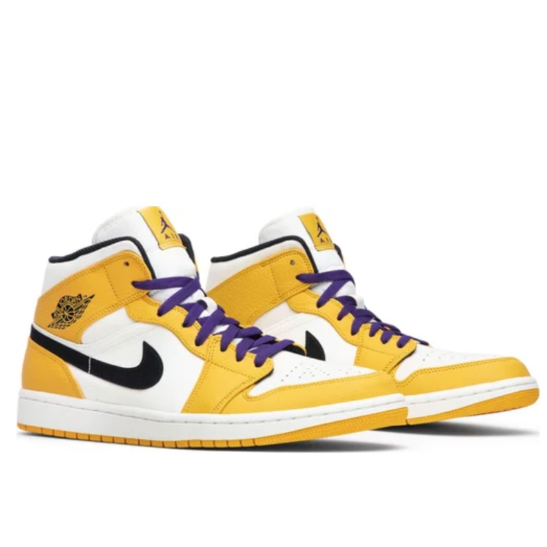 Tênis Air Jordan 1 Mid 'Lakers' Tênis Air Jordan 1 Mid 'Lakers' Dm Stores 