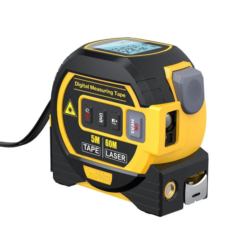Trena a Laser Digital Profissional 3 em 1 | TechMaster Ferramentas (Trena 2) Dm Stores Amarelo 