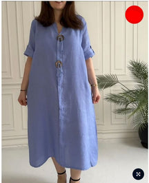 Vestido Marina - (COMPRE 1 E LEVE 2 ) + Bolsa (PRESENTE) FEMININO - ROUPAS - VESTIDO 3 Dm Stores Azul 