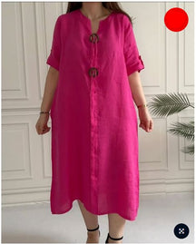 Vestido Marina - (COMPRE 1 E LEVE 2 ) + Bolsa (PRESENTE) FEMININO - ROUPAS - VESTIDO 3 Dm Stores Rosa 