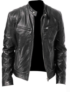 Jaqueta Masculina em Couro PU Estilo Sofisticado e Minimalista Roupas (Jaqueta Masculina 10) Dm Stores 
