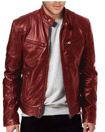 Jaqueta de clearance couro bordo masculina